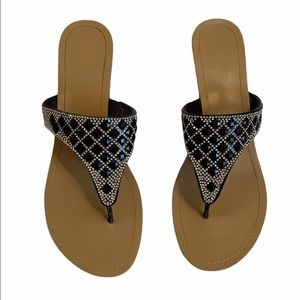 🔴SOLD🔴 Nicole Rhinestone Wedge Sandals Sz 11